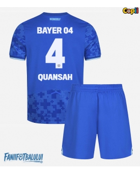 Bayer Leverkusen Jarell Quansah #4 Echipament de Fotbal Replică 2025-26 Copii Treilea (+ Șorturi)
